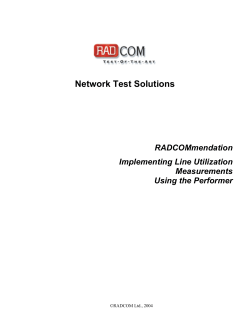 Network Test Solutions RADCOMmendation Implementing Line Utilization