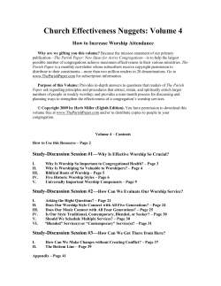 Church Effectiveness Nuggets: Volume 4 How to Increase Worship Attendance
