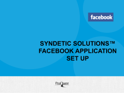 SYNDETIC SOLUTIONS™ FACEBOOK APPLICATION SET UP
