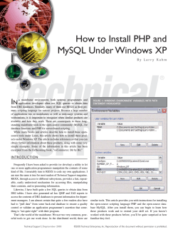 How to Install PHP and MySQL Under Windows XP I N