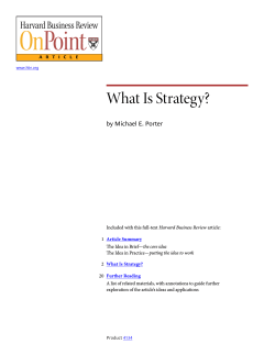 What Is Strategy? by Michael E. Porter