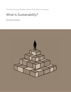 What Is Sustainability? The Post Carbon Reader Series: Foundation Concepts