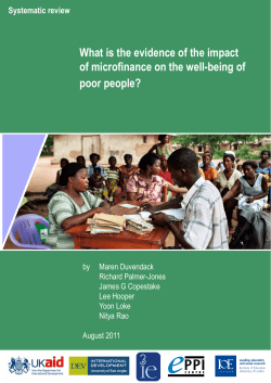 What is the evidence of the impact poor people? Systematic review