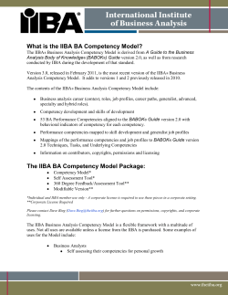 What is the IIBA BA Competency Model?