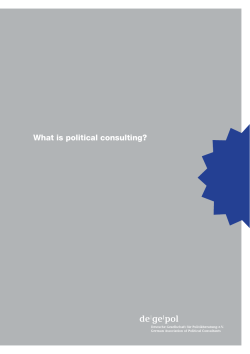What is political consulting?