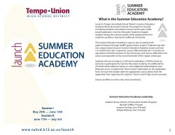 What is the Summer Education Academy?
