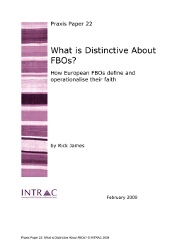 What is Distinctive About FBOs?  Praxis Paper 22