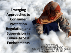 Emerging Approaches to Consumer Protection
