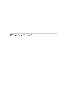 What Is a Crime?