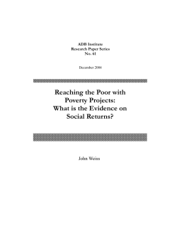Reaching the Poor with Poverty Projects: What is the Evidence on Social Returns?