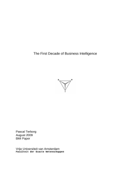 The First Decade of Business Intelligence Pascal Terborg August 2009 BMI Paper