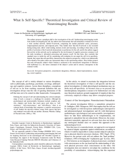 What Is Self-Specific? Theoretical Investigation and Critical Review of Neuroimaging Results