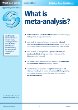 What is meta-analysis? What is...? series Second edition