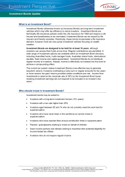 Investment Bonds Update