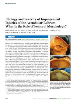 Etiology and Severity of Impingement Injuries of the Acetabular Labrum:
