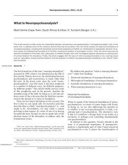 What Is Neuropsychoanalysis?  Neuropsychoanalysis, 2011, 13 (2)