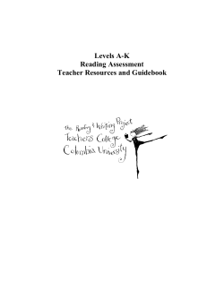 Levels A-K Reading Assessment Teacher Resources and Guidebook
