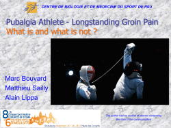 Pubalgia Athlete - Longstanding Groin Pain  Marc Bouvard