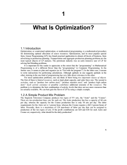 1 What Is Optimization? 1.1 Introduction