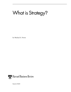What is Strategy ? Harvard Business Review by Michael E. Porter