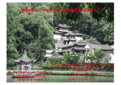 What is &laquo; environmental health &raquo;? International ENSSER Me CRIIGEN