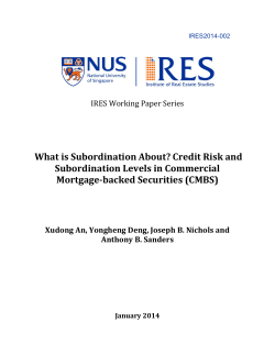 What is Subordination About? Credit Risk and Subordination Levels in Commercial