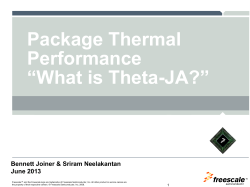 Package Thermal Performance “What is Theta-JA?”