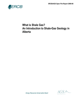 What is Shale Gas? An Introduction to Shale-Gas Geology in Alberta