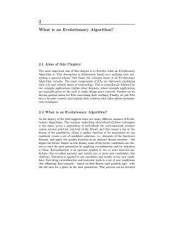 2 What is an Evolutionary Algorithm? 2.1 Aims of this Chapter