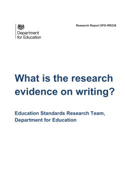What is the research  evidence on writing? Education Standards Research Team,