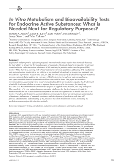 In Vitro for Endocrine Active Substances: What is Miriam N. Jacobs