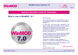 What is new in WinMOD 7.0 ? WinMOD System Software 7.0