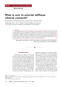What is new in arterial stiffness clinical research? Mædica SSSSS