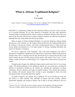 What is African Traditional Religion?