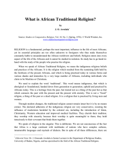What is African Traditional Religion?