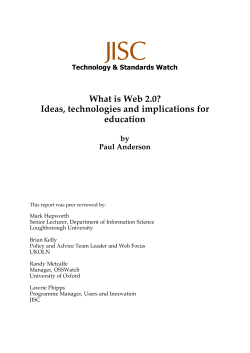 What is Web 2.0? Ideas, technologies and implications for education