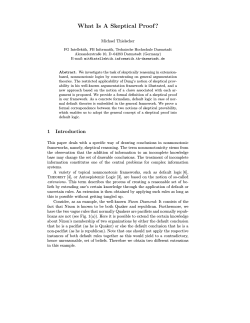 What Is A Skeptical Proof ? Michael Thielscher