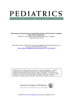 Shortening the Questionnaire for Identifying Children With Chronic Conditions:
