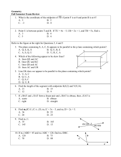 Geometry Fall Semester Exam Review