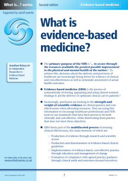 What is evidence-based medicine? What is...? series