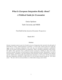 What Is European Integration Really About? A Political Guide for Economists