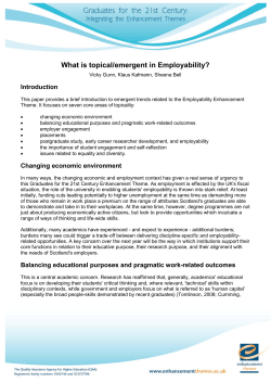 What is topical/emergent in Employability? Introduction