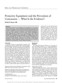 Protective Equipment and the Prevention of Rodolfo R. Navarro, MD