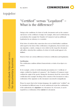 “Certified” versus “Legalized” – What is the difference?