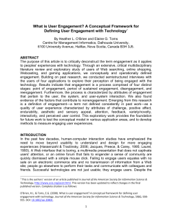 What is User Engagement? A Conceptual Framework for