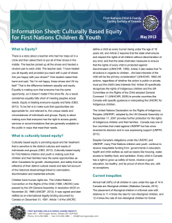 Information Sheet: Culturally Based Equity for First Nations Children &amp; Youth