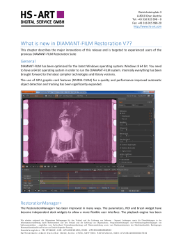 What is new in DIAMANT-FILM Restoration V7?