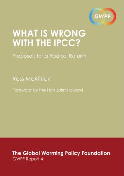 What is Wrong With the ipcc? Ross McKitrick the global Warming policy Foundation
