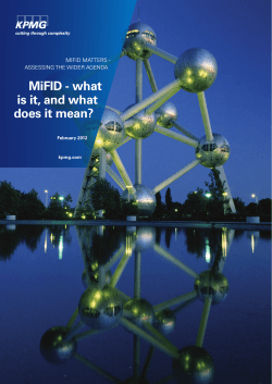 MiFID - what is it, and what does it mean? MIFID MATTERS -