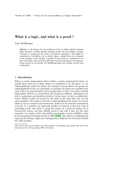 What is a logic, and what is a proof ?